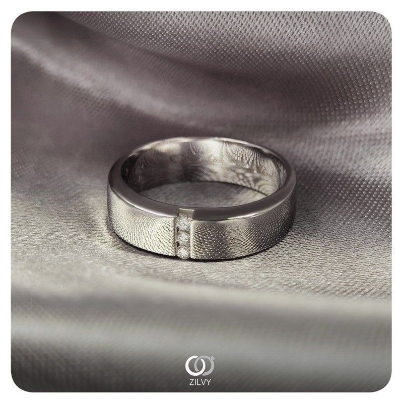Zilvy - แหวนชายเพชรน้ำร้อย 0.06 กะรัต (BR071)