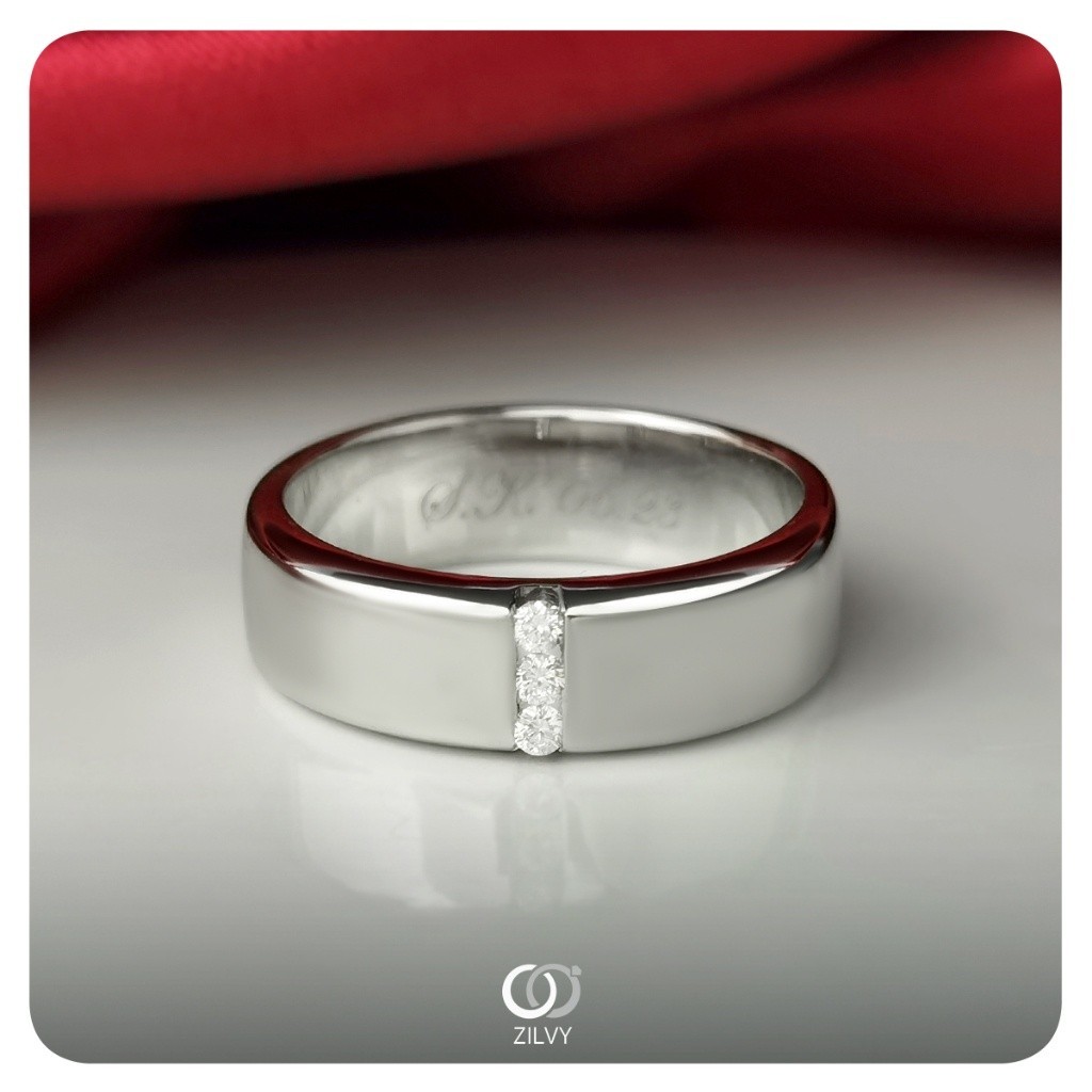 Zilvy - แหวนชายเพชรน้ำร้อย 0.06 กะรัต (BR071)