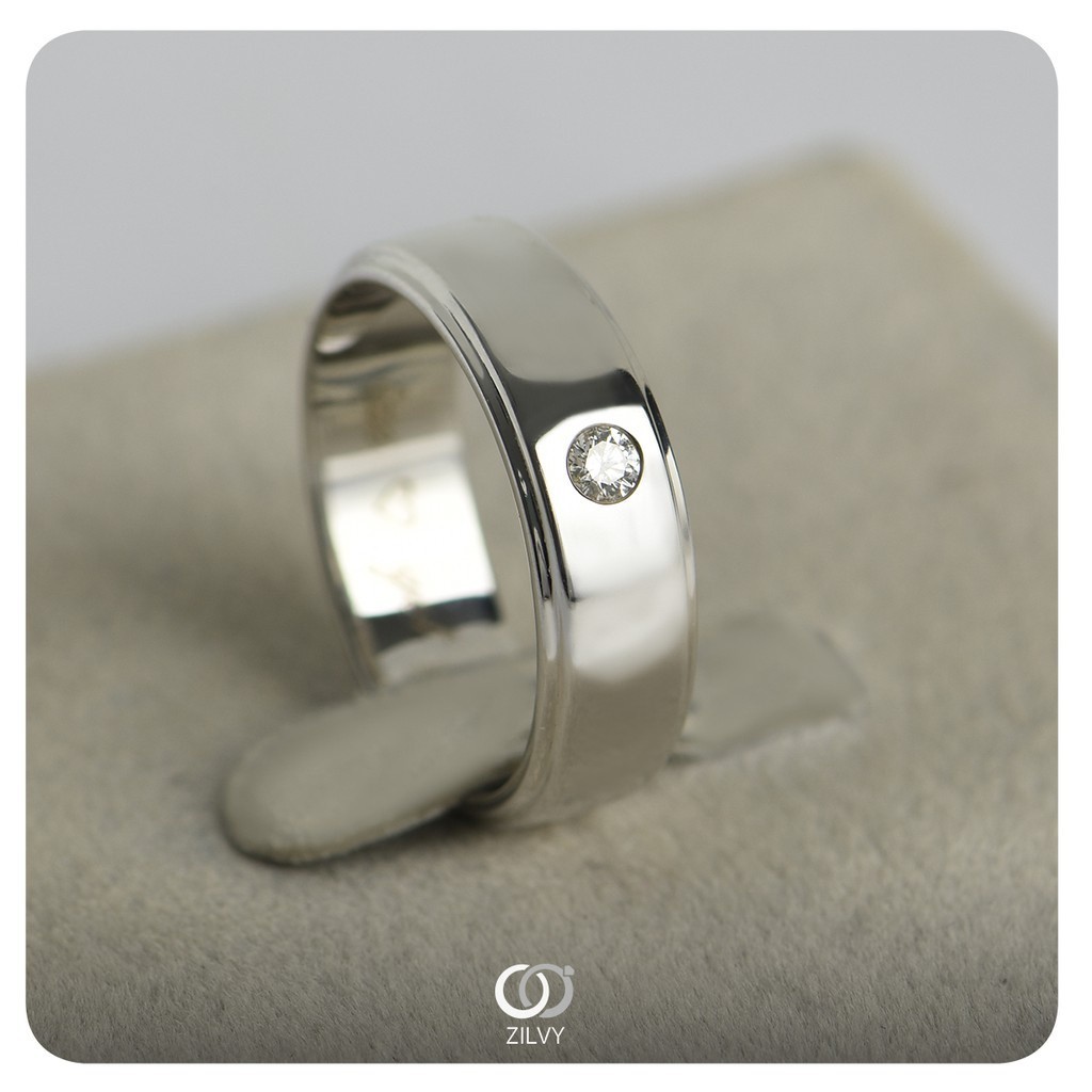 Zilvy - แหวนชายเพชรน้ำร้อย 0.10 กะรัต (BR107)