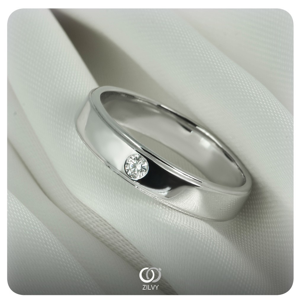 Zilvy - แหวนชายเพชรน้ำร้อย 0.07 กะรัต (BR092)