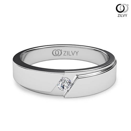 Zilvy แหวนชายเพชรน้ำร้อย 0.10 กะรัต (BR079)