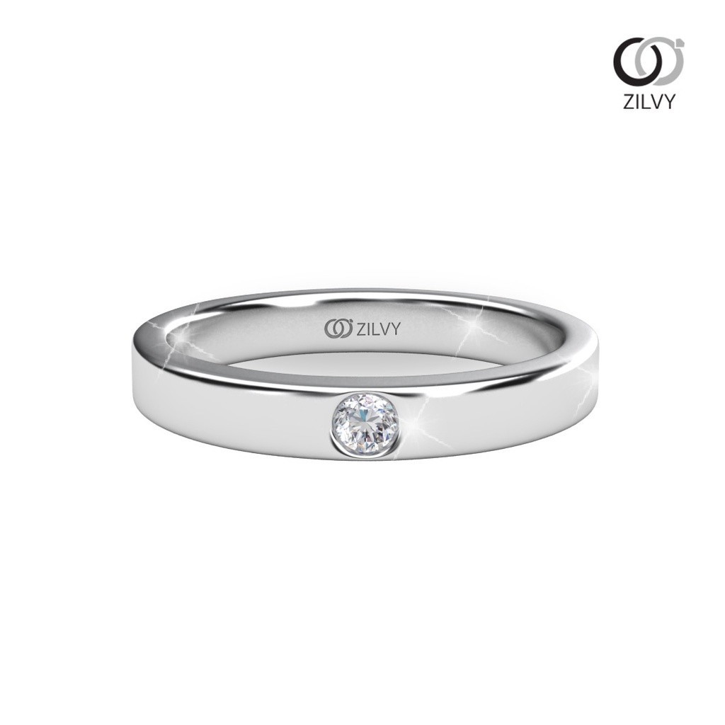 Zilvy - แหวนชายเพชรน้ำร้อย 0.05 กะรัต (BR369)