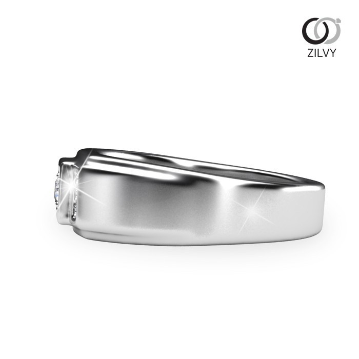 Zilvy - แหวนชายเพชรน้ำร้อย 0.13 กะรัต (BR247)