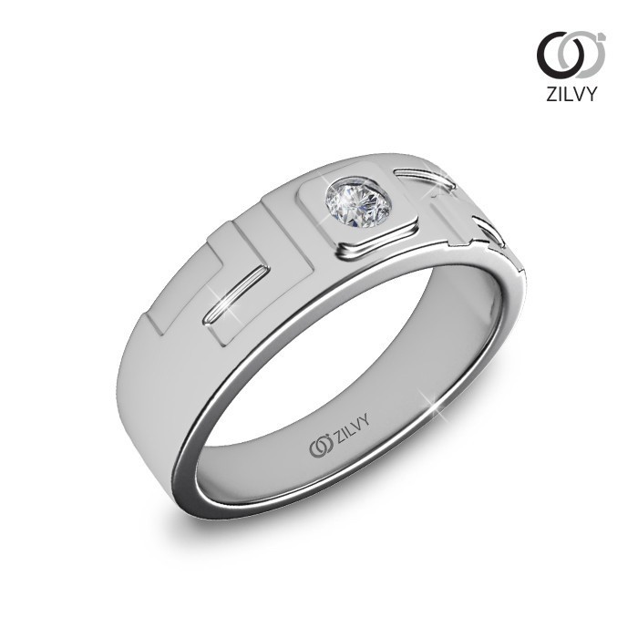 Zilvy - แหวนชายเพชรน้ำร้อย 0.05 กะรัต (BR155)