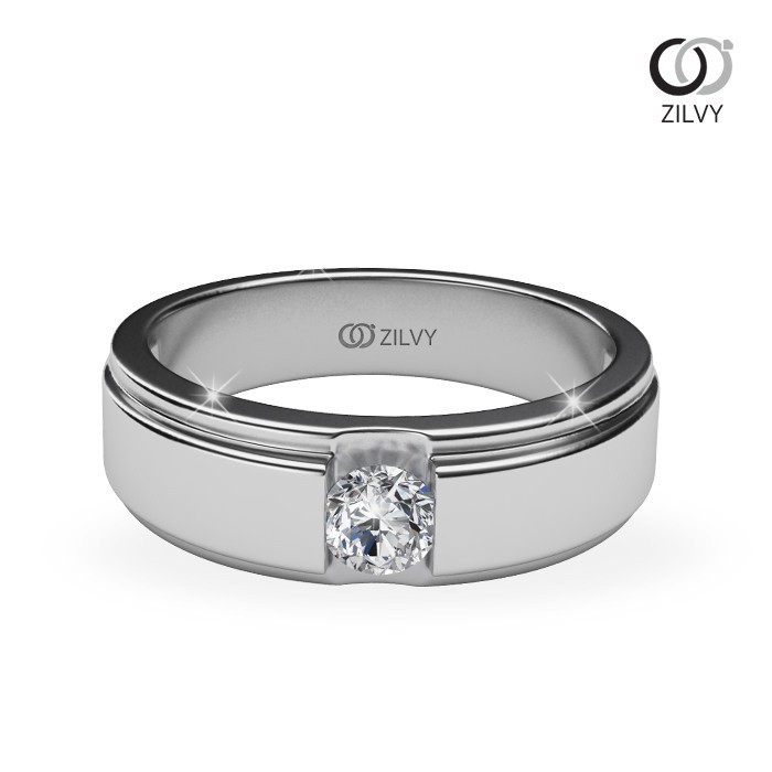 Zilvy - แหวนชายเพชรน้ำร้อย 0.30 กะรัต (BR137)
