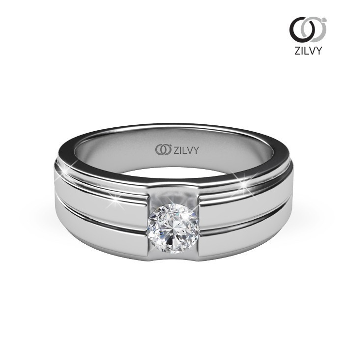 Zilvy - แหวนชายเพชรน้ำร้อย 0.30 กะรัต (BR170)