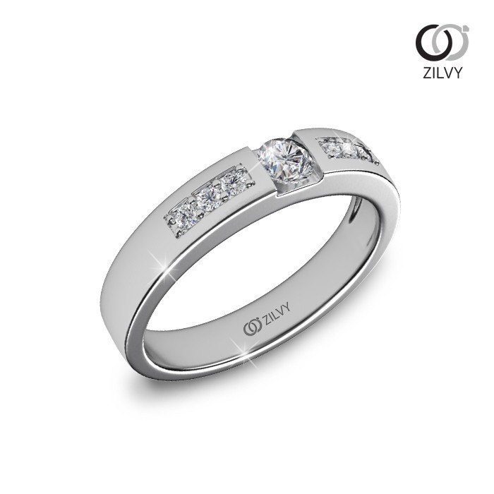 Zilvy - แหวนชายเพชรน้ำร้อย 0.32 กะรัต (BR152)