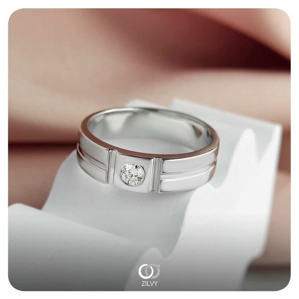 Zilvy - แหวนชายเพชรน้ำร้อย 0.20 กะรัต (BR183)