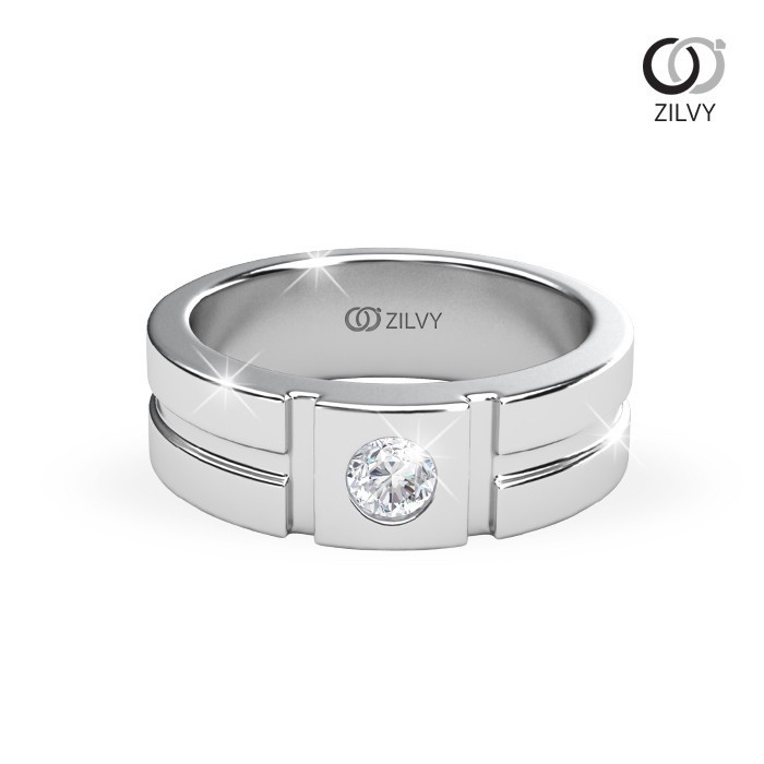 Zilvy - แหวนชายเพชรน้ำร้อย 0.20 กะรัต (BR183)