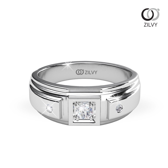 Zilvy - แหวนชายเพชรน้ำร้อย 0.26 กะรัต (BR192)