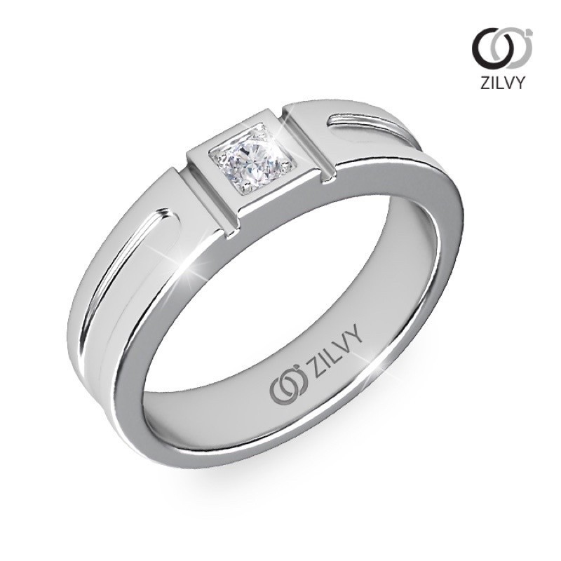 Zilvy แหวนเพชรชายน้ำร้อย 0.07 กะรัต (BR379)