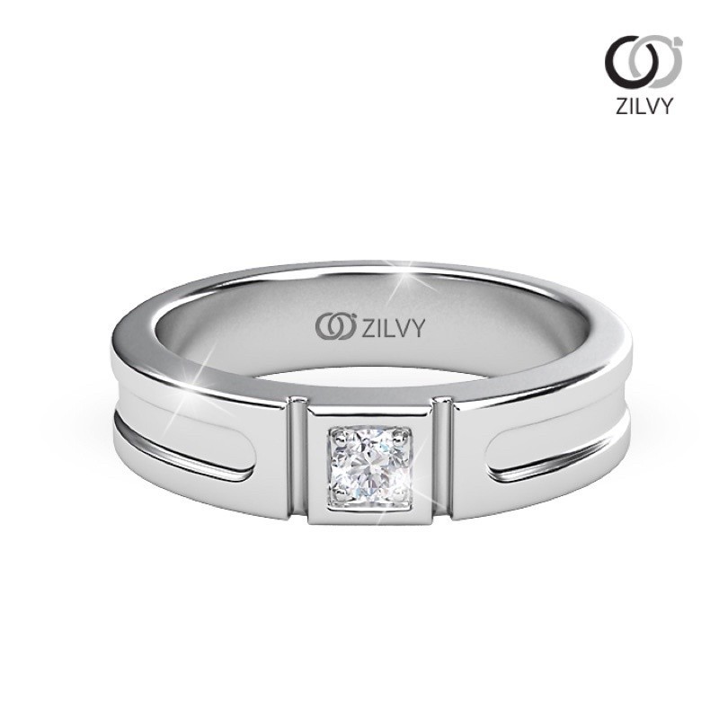 Zilvy แหวนเพชรชายน้ำร้อย 0.07 กะรัต (BR379)