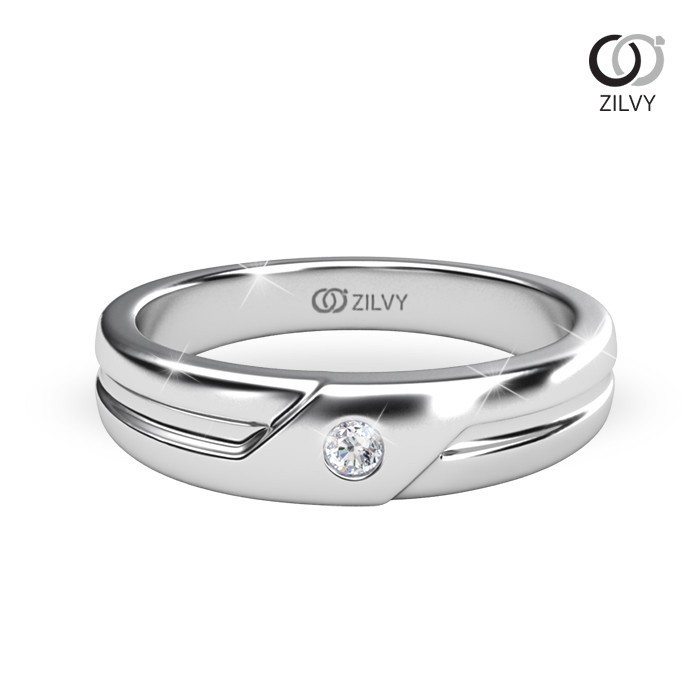 Zilvy Chalerm - แหวนชายเพชรน้ำร้อย 0.05 กะรัต  (BR322)