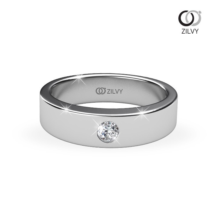 Zilvy - แหวนชายเพชรน้ำร้อย 0.10 กะรัต (BR173)