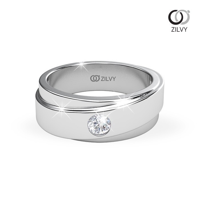 Zilvy - แหวนชายเพชรน้ำร้อย 0.20 กะรัต (BR187)