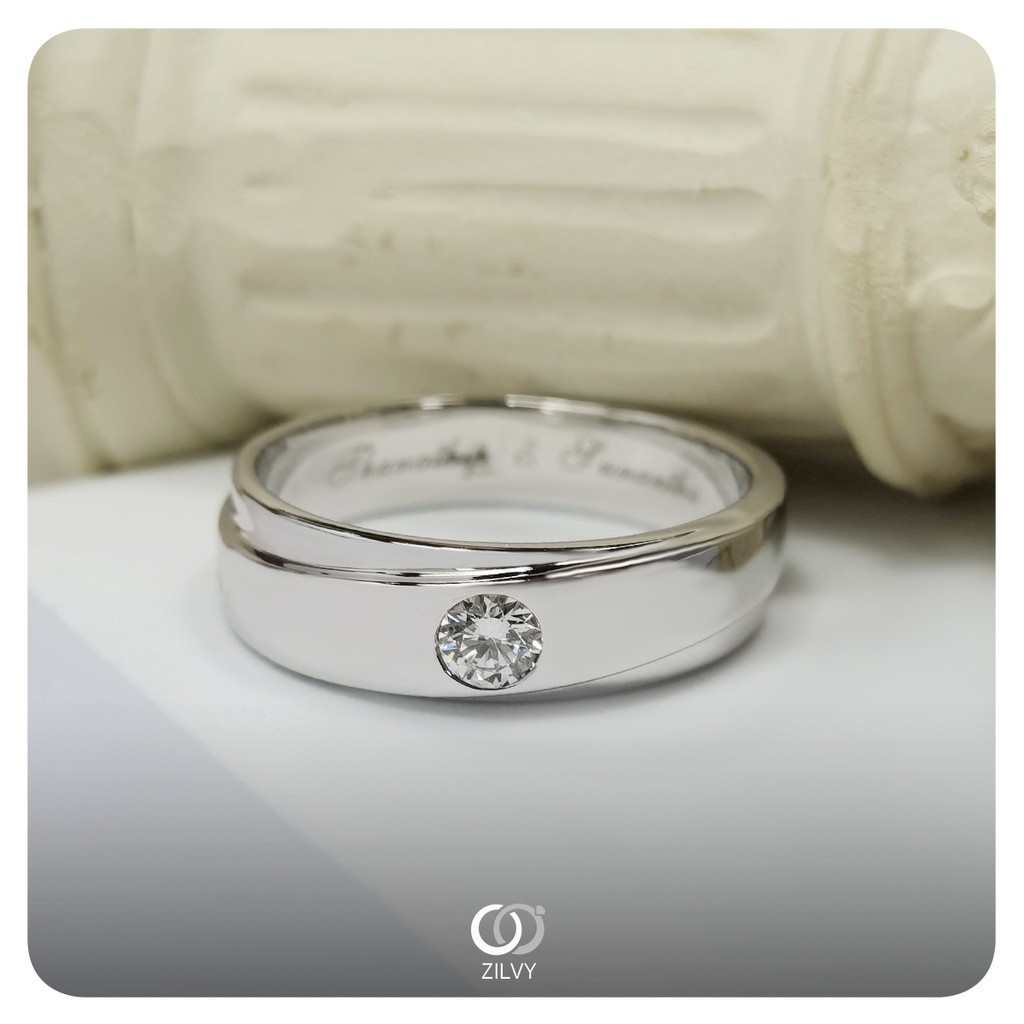 Zilvy - แหวนชายเพชรน้ำร้อย 0.20 กะรัต (BR187)