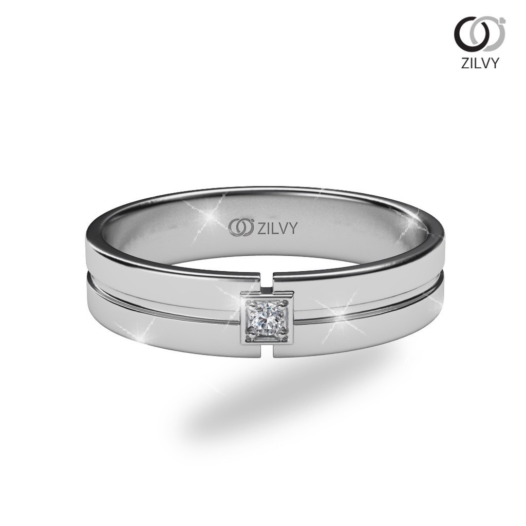 Zilvy - แหวนชายเพชรน้ำร้อย 0.03 กะรัต (BR144)