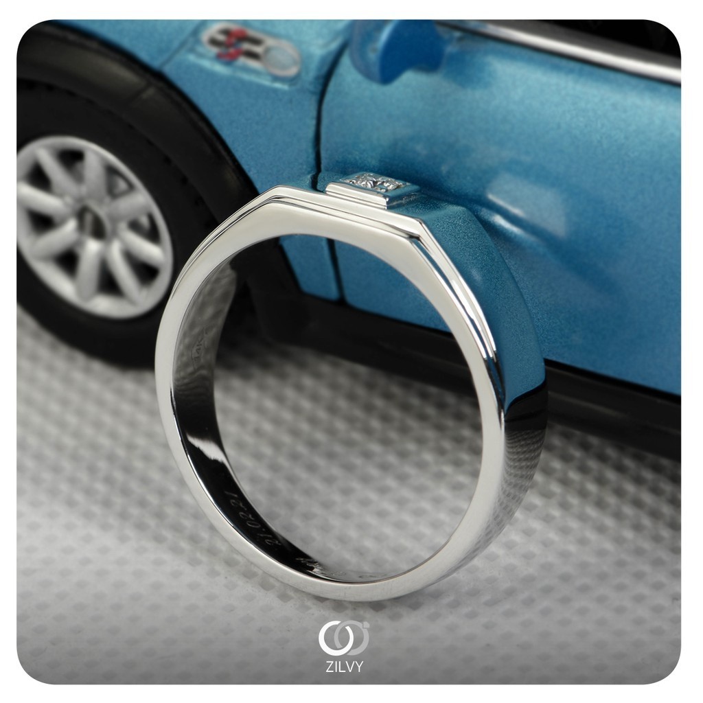 Zilvy - แหวนชายเพชรน้ำร้อย 0.10 กะรัต (BR186)