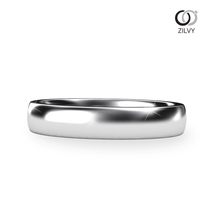 ZILVY - แหวนชายเงินเเท้ชุบทองคำขาว  3MM(BR225)