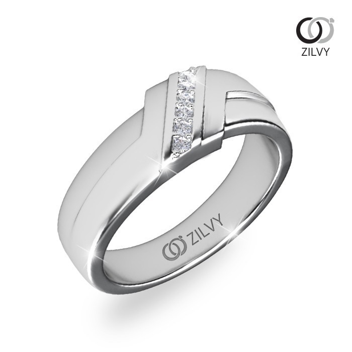Zilvy - แหวนชายเพชรน้ำร้อย 0.10กะรัต (BR250)