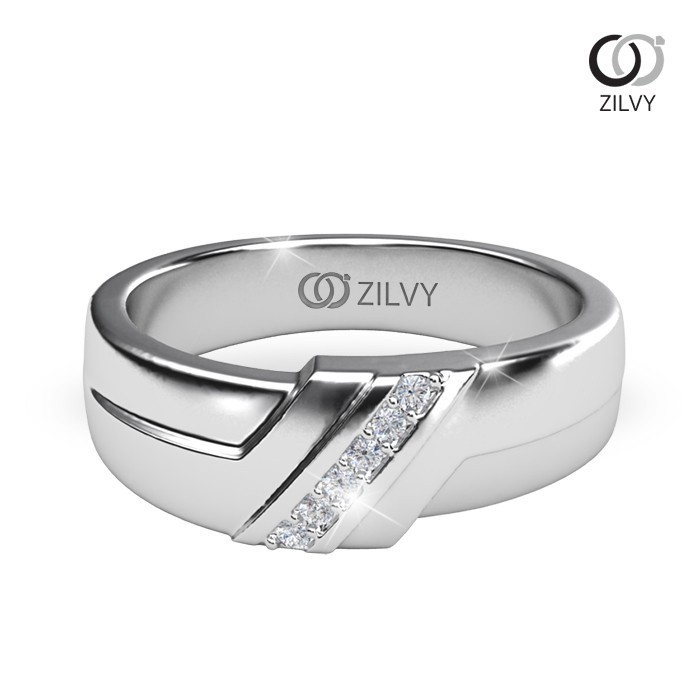 Zilvy - แหวนชายเพชรน้ำร้อย 0.10กะรัต (BR250)