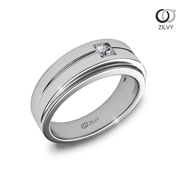 Zilvy - แหวนชายเพชรน้ำร้อย 0.30 กะรัต (BR171)
