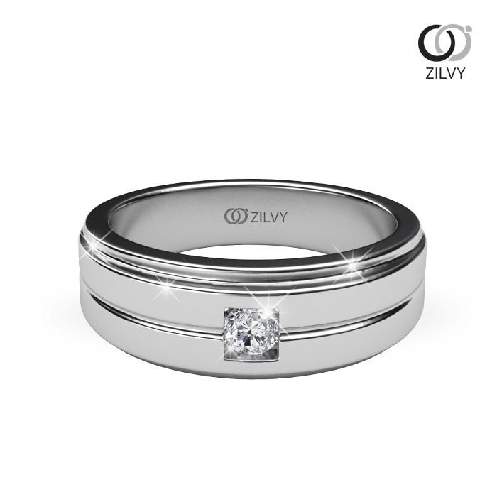 Zilvy - แหวนชายเพชรน้ำร้อย 0.30 กะรัต (BR171)