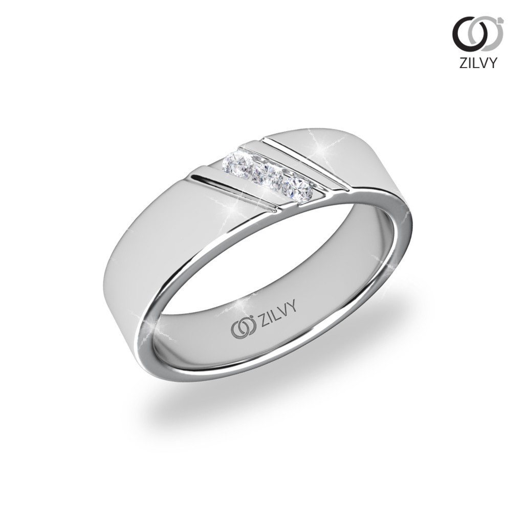 ZILVY  - แหวนชายเพชรน้ำร้อย 0.09 กะรัต (BR091)