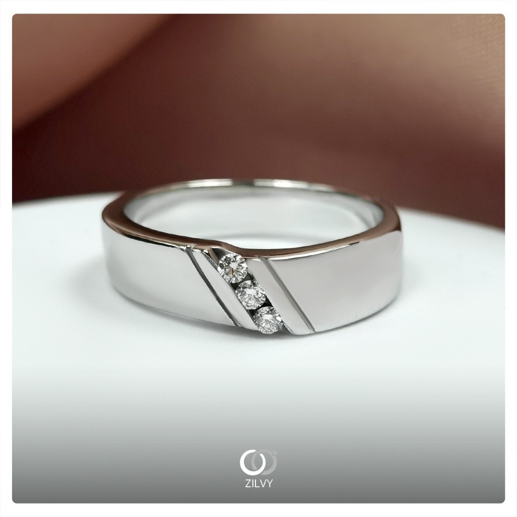 ZILVY  - แหวนชายเพชรน้ำร้อย 0.09 กะรัต (BR091)