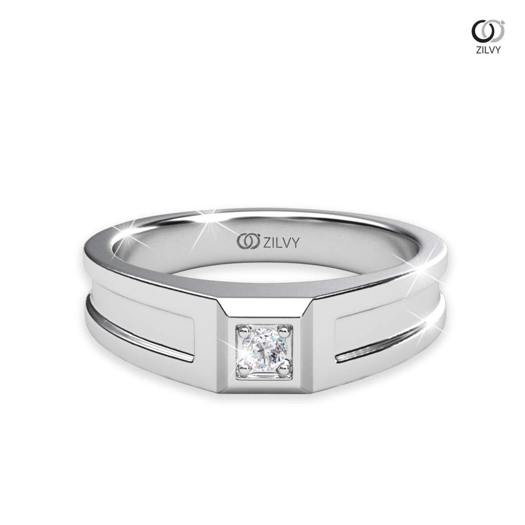 Zilvy - แหวนชายเพชรน้ำร้อย 0.05 กะรัต (BR340)