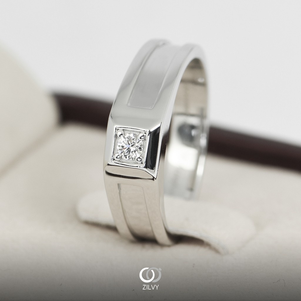 Zilvy - แหวนชายเพชรน้ำร้อย 0.05 กะรัต (BR340)