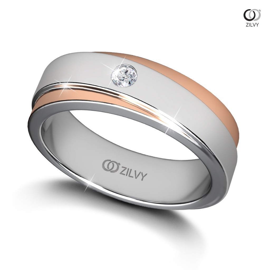 Zilvy - แหวนชายเพชรน้ำร้อย 0.05 กะรัต (BR190)