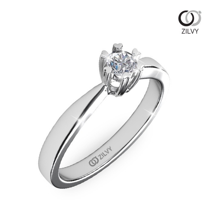 Zilvy - แหวนเพชรผู้หญิง 0.10 กะรัต เพชรน้ำร้อย (GR238)