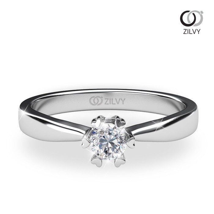 Zilvy - แหวนเพชรผู้หญิง 0.10 กะรัต เพชรน้ำร้อย (GR238)