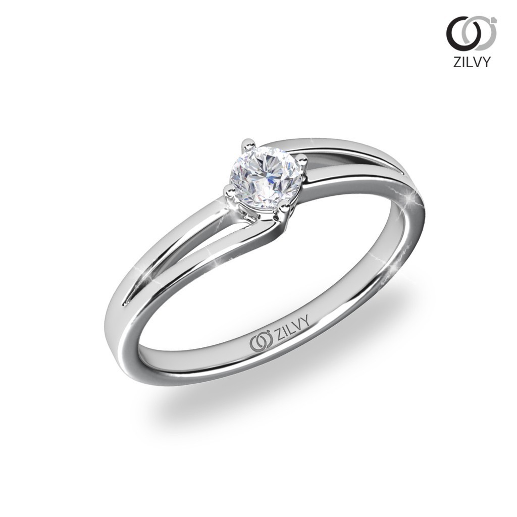 Zilvy - แหวนหญิงเพชรน้ำร้อย 0.10 กะรัต ตัวเรือน White Gold  (GR1258)