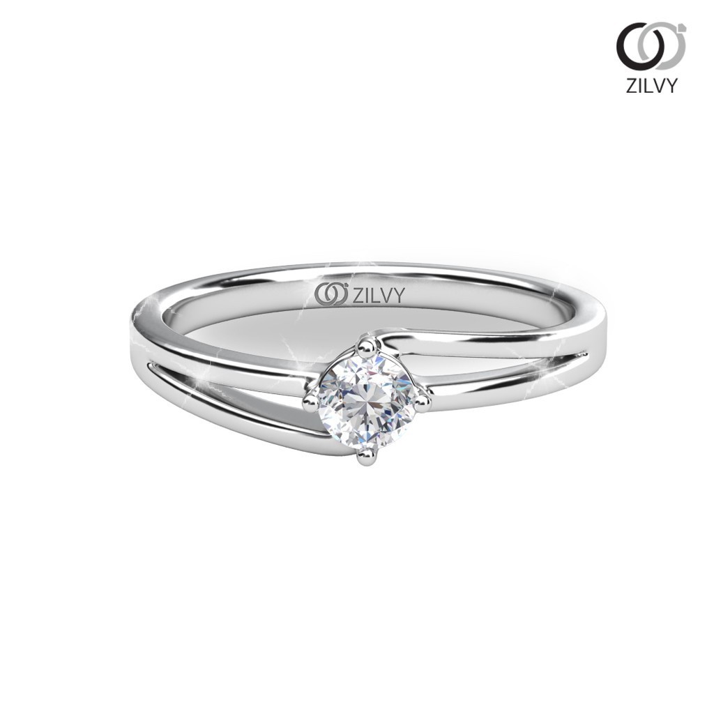 Zilvy - แหวนหญิงเพชรน้ำร้อย 0.10 กะรัต ตัวเรือน White Gold  (GR1258)