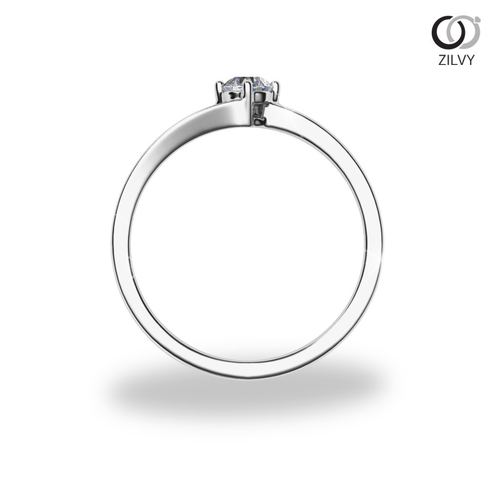 Zilvy - แหวนหญิงเพชรน้ำร้อย 0.10 กะรัต ตัวเรือน White Gold  (GR1258)