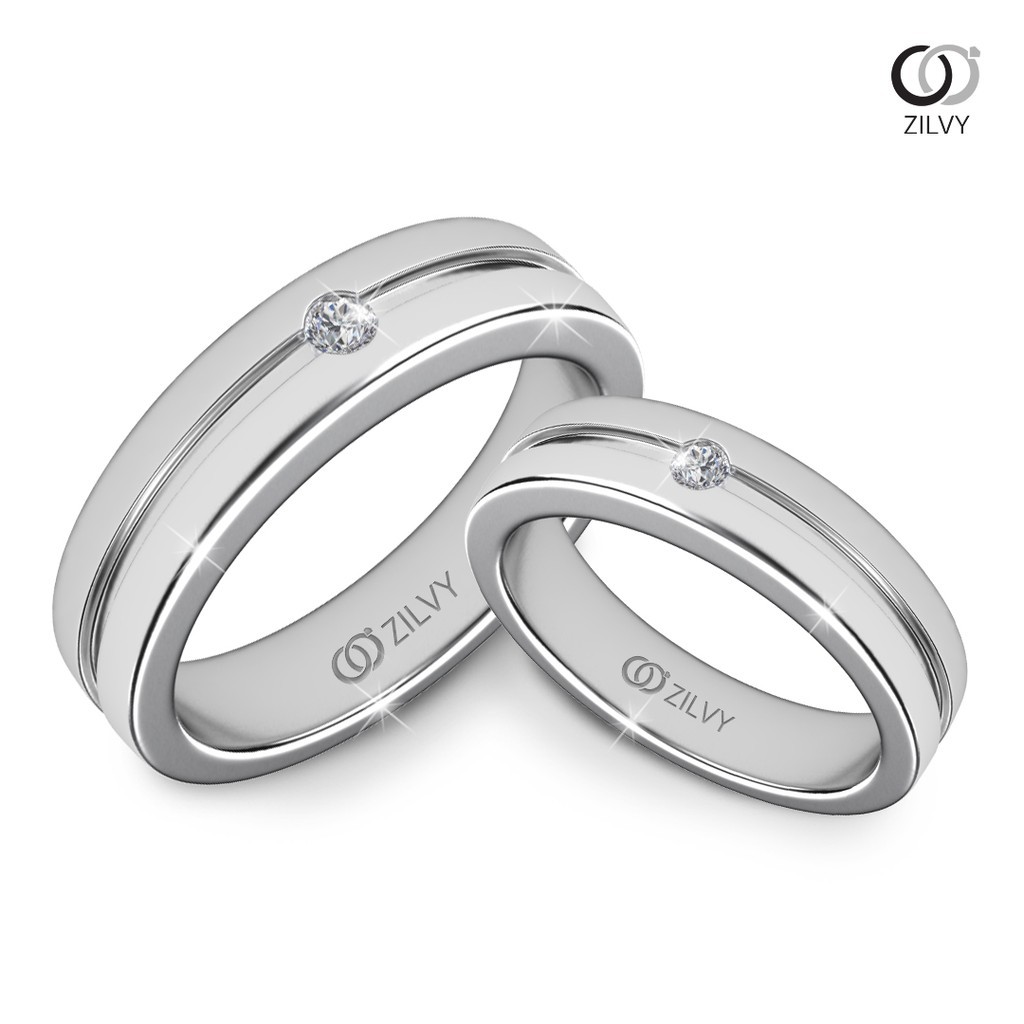 Zilvy - แหวนคู่เพชรน้ำร้อย (BR280/BR280)