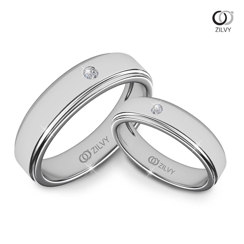 Zilvy - แหวนคู่เพชรน้ำร้อย (BR146/BR146)