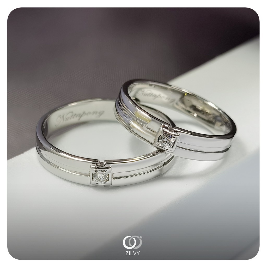 Zilvy - แหวนคู่เพชรน้ำร้อย (GR374/GR374)