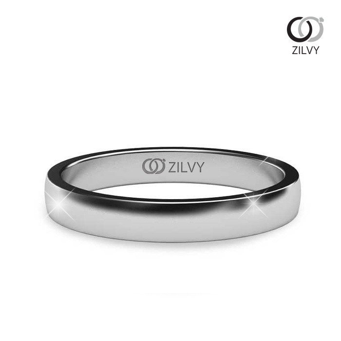Zilvy  - แหวน White Gold 2.5 MM (BR335)