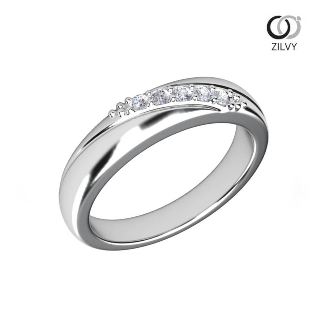 Zilvy แหวนเพชร 0.10 กะรัต เพชรน้ำร้อย (GR035)