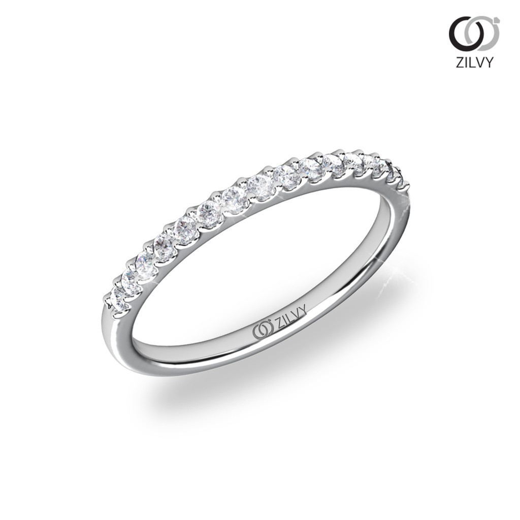 Zilvy - แหวนหญิงเพชรน้ำร้อย 0.15 กะรัต ตัวเรือน White Gold  (GR1257)