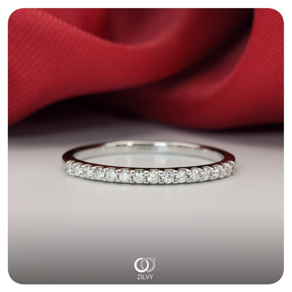 Zilvy - แหวนหญิงเพชรน้ำร้อย 0.15 กะรัต ตัวเรือน White Gold  (GR1257)