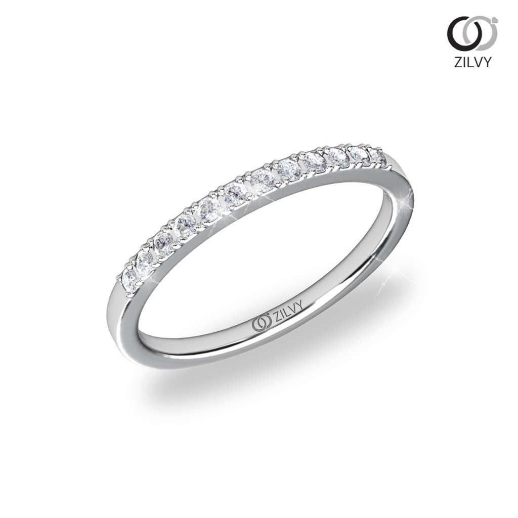 Zilvy - แหวนหญิงเพชรน้ำร้อย 0.12 กะรัต ตัวเรือน White Gold  (GR1171)