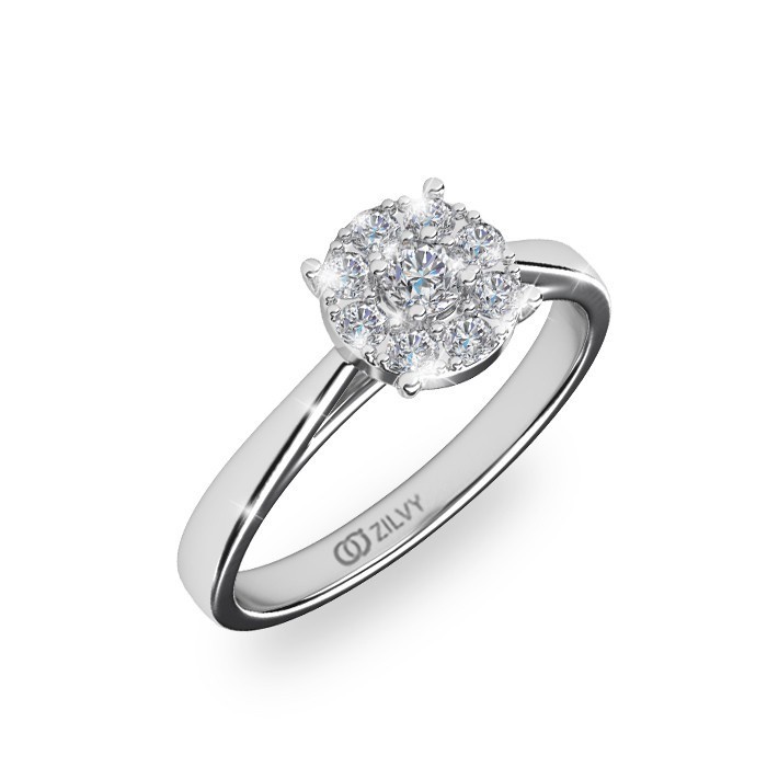 Zilvy - แหวนหญิงเพชรน้ำร้อย 0.21 กะรัต ตัวเรือน White Gold  (GR335)