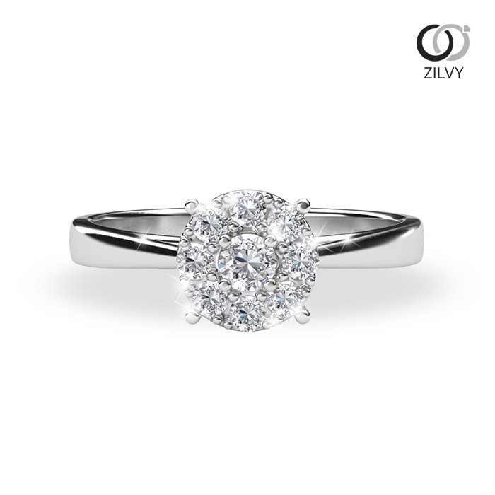Zilvy - แหวนหญิงเพชรน้ำร้อย 0.21 กะรัต ตัวเรือน White Gold  (GR335)