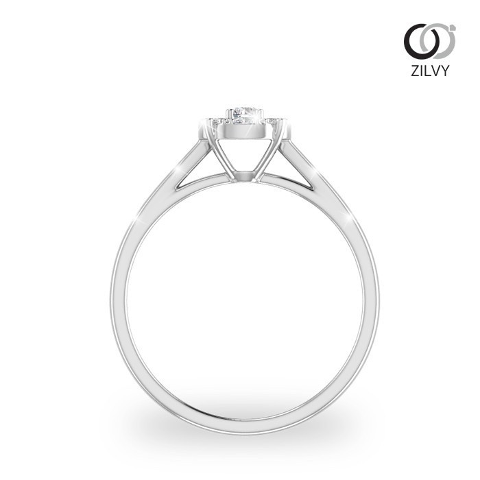 Zilvy - แหวนหญิงเพชรน้ำร้อย 0.21 กะรัต ตัวเรือน White Gold  (GR335)