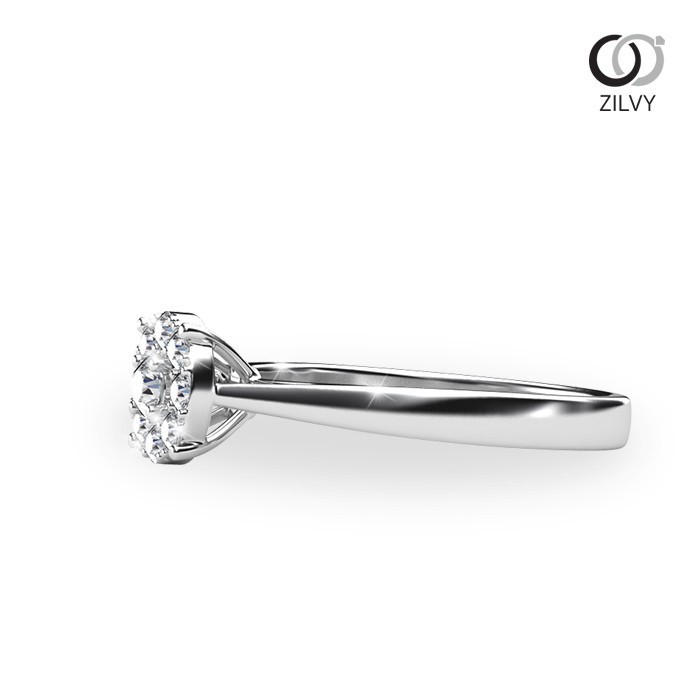 Zilvy - แหวนหญิงเพชรน้ำร้อย 0.21 กะรัต ตัวเรือน White Gold  (GR335)