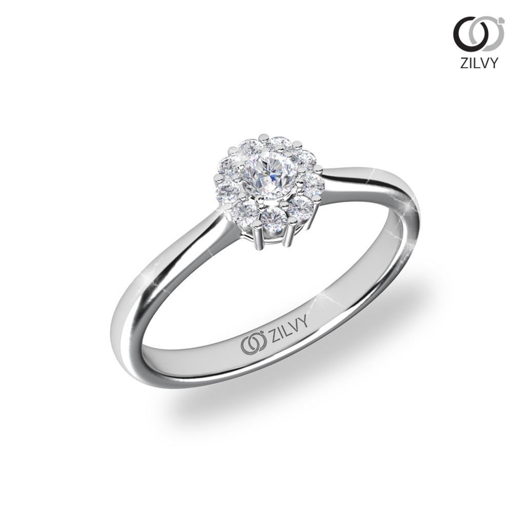 Zilvy - แหวนหญิงเพชรน้ำร้อย 0.16 กะรัต ตัวเรือน White Gold  (GR1223)